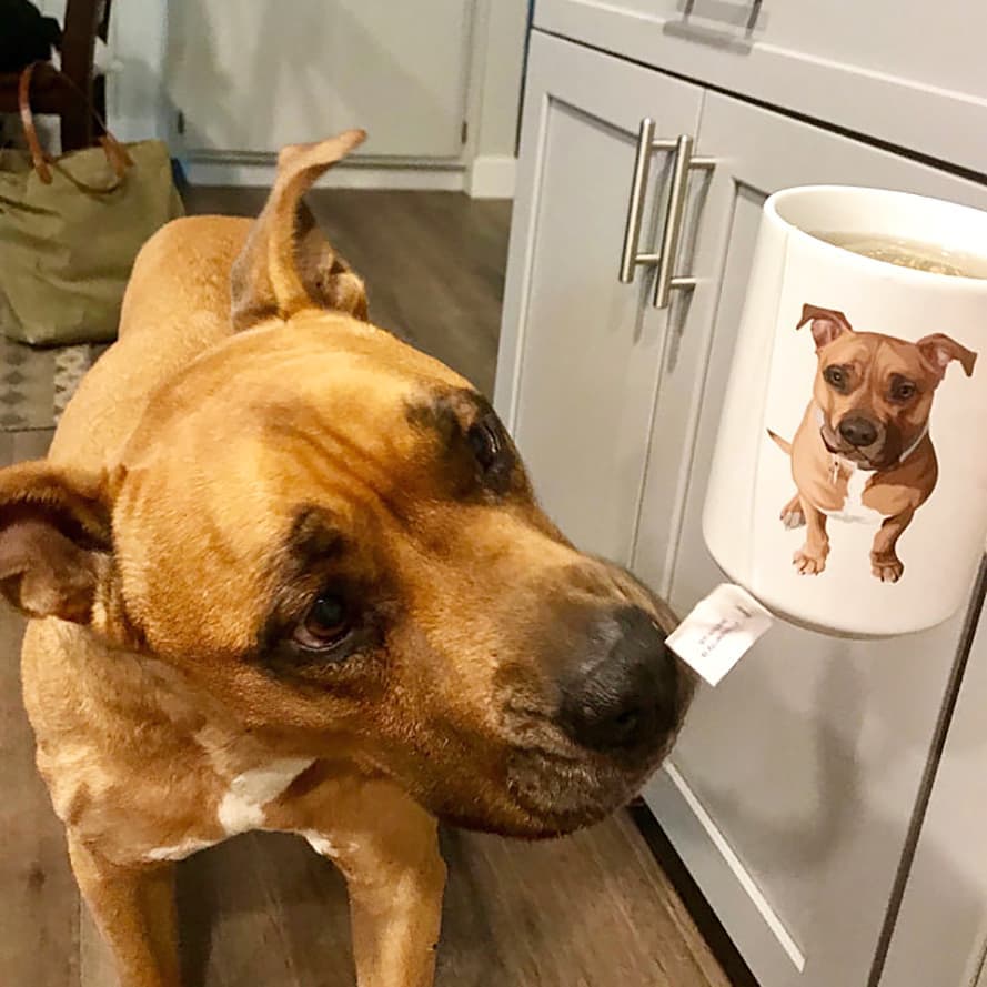 Tasse personnalisée de portrait d’animal de compagnie 